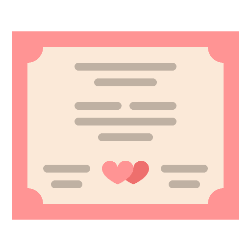 Marriage certificate files and folders marriage document icon
