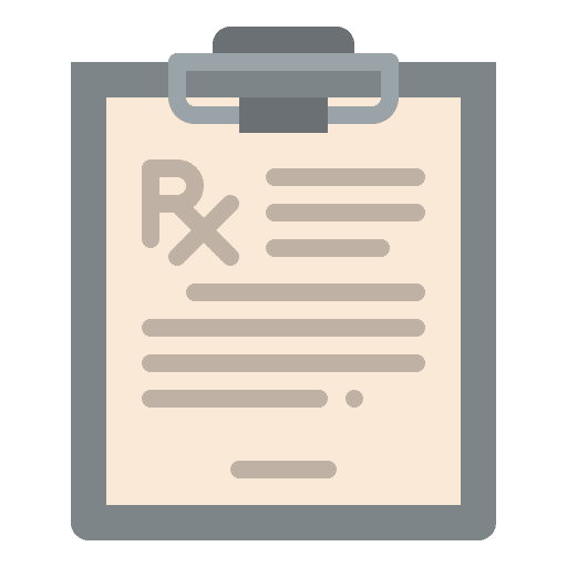 Prescription document medical record report icon