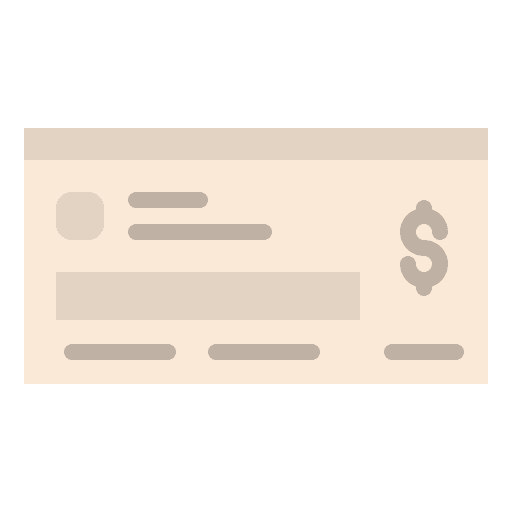 Cheque money files and folders bank icon