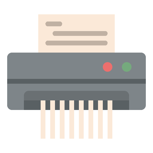 Paper shredder files and folders text document icon