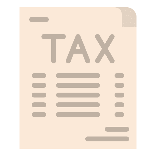 Tax money paper sheet icon