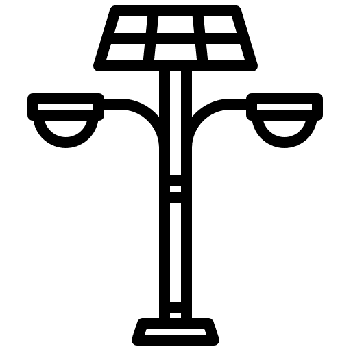 Street light solar cell electronics smart city icon