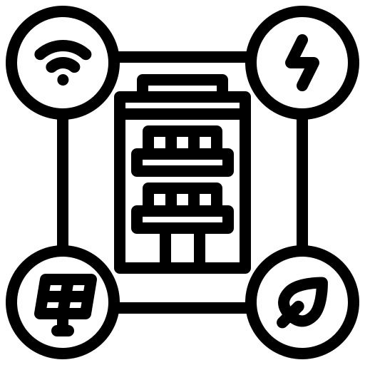 Building environment green solar cell icon