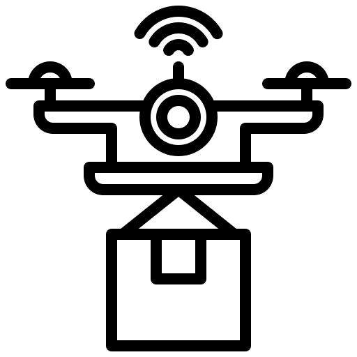 Drone technology electronics shipping icon