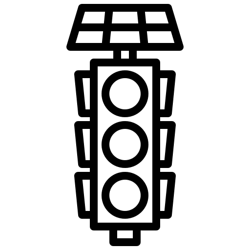 Traffic light smart city solar cell electronics icon