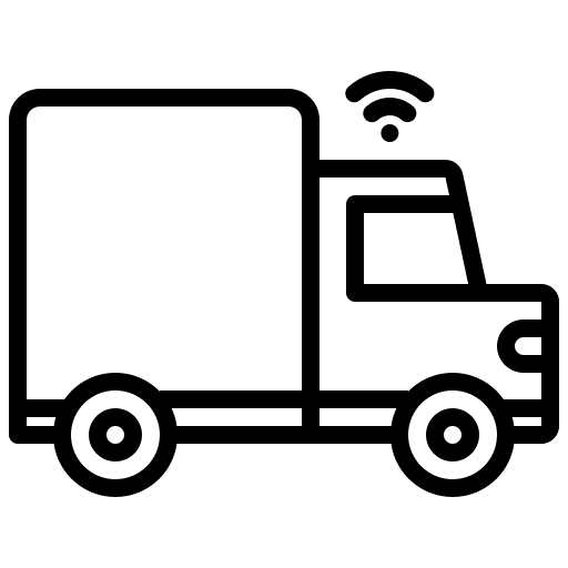 Truck shipping and delivery vehicle smart car icon