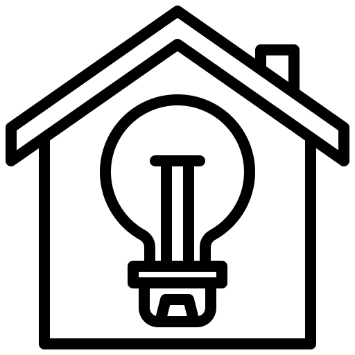 Bulb architecture and city buildings smarthome icon