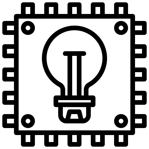 Bulb electronic electricity processor icon