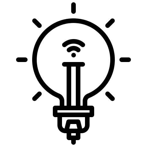 Bulb smart city smart light bulb icon