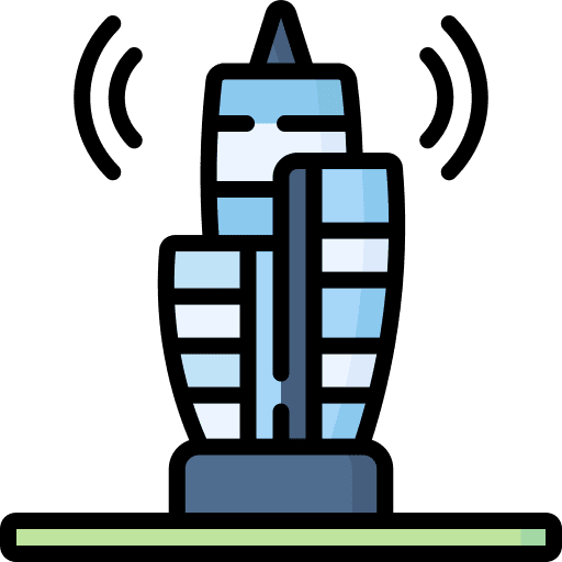 Building wifi connectivity smart city icon