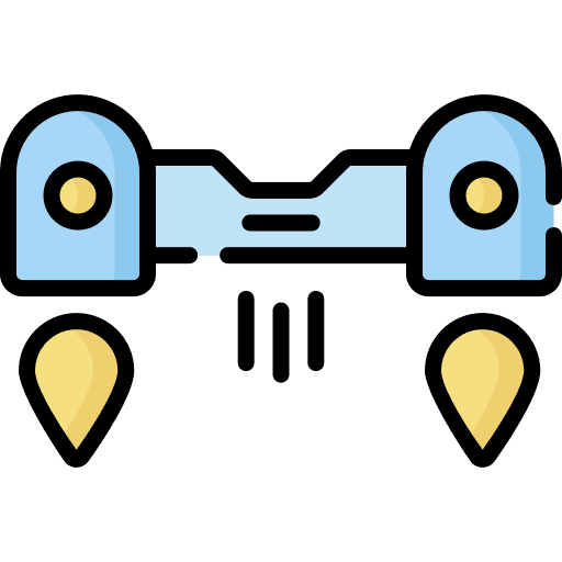 Hoverboard transportation science fiction futuristic icon