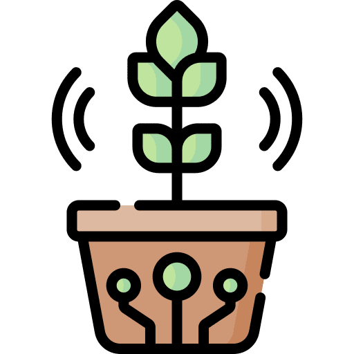 Smart farm plant leaves wifi signal icon