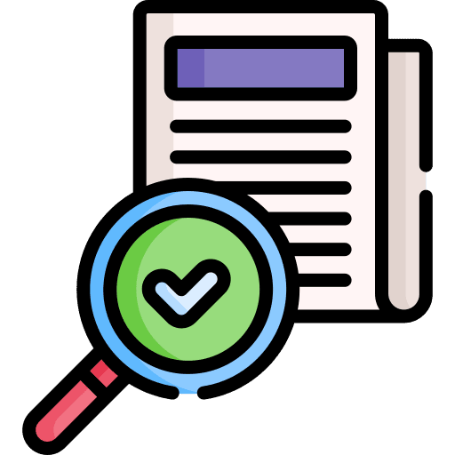 Newspaper contrast information loupe icon