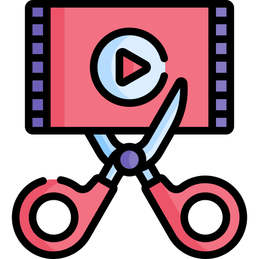 Video editing scissors fake news entertainment icon