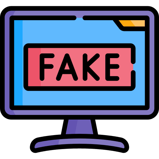 Fake news newspaper monitor fake news icon