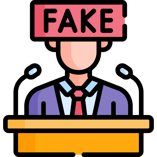 Speech fake news pedestal untrue icon