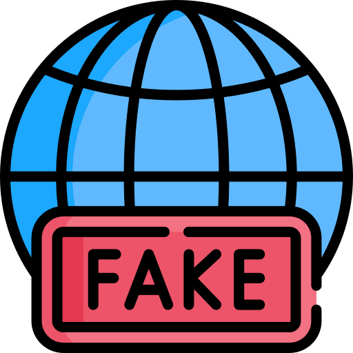 Fake news global news earth grid communications icon