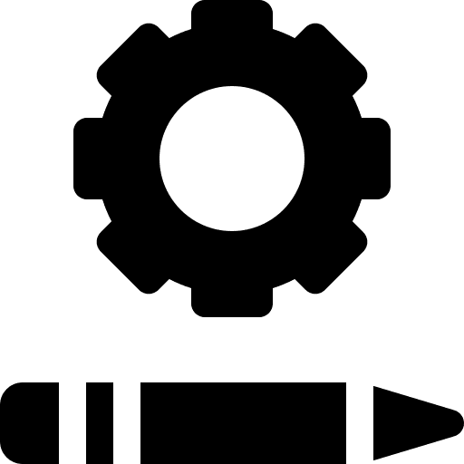 Creative process gear art cog icon