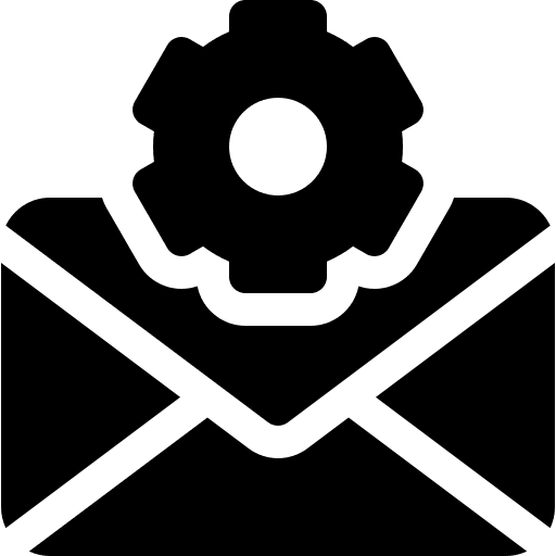 Mail cogwheel gear ui icon