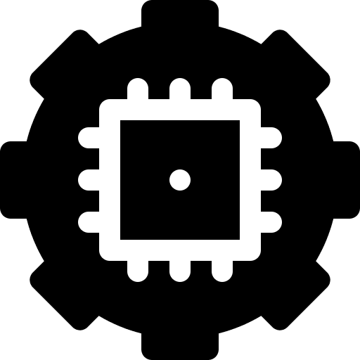 Chip computer development technical icon