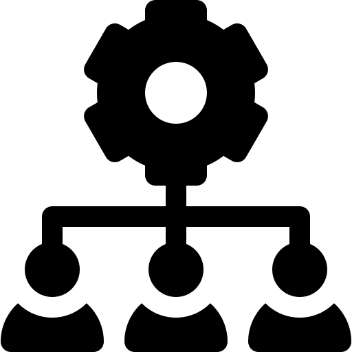 Team management gear team management group icon