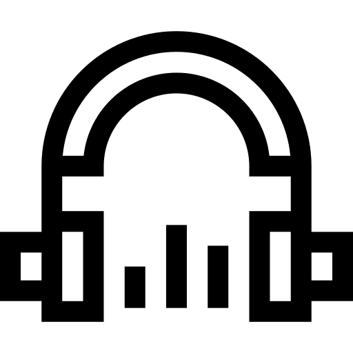 Headphones music and multimedia audio headphones music icon