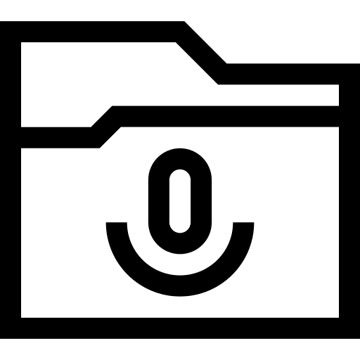 Podcast files and folders audio file data storage icon