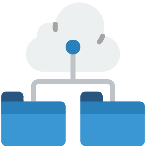Cloud storage sync backup data icon