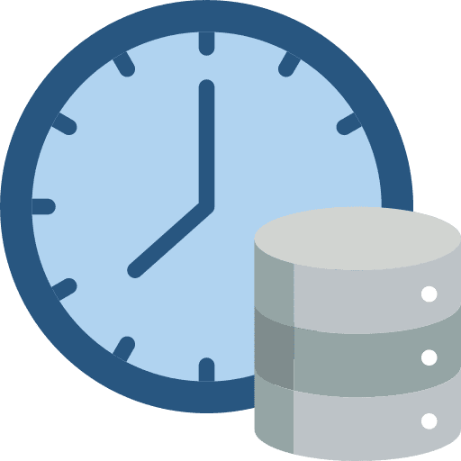 Database management backup clock database management icon