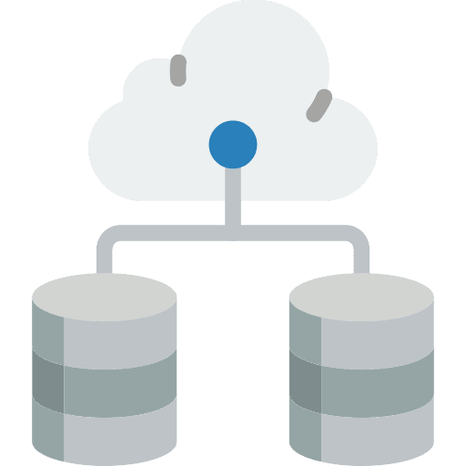 Database storage backup network data icon