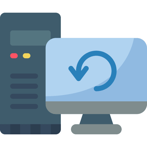 Desktop computer desktop computer backup sync icon