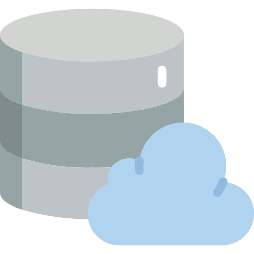 Database cloud data database icon