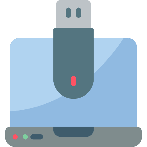 Laptop recovery files data icon