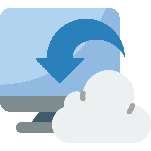 Cloud download desktop backup sync icon