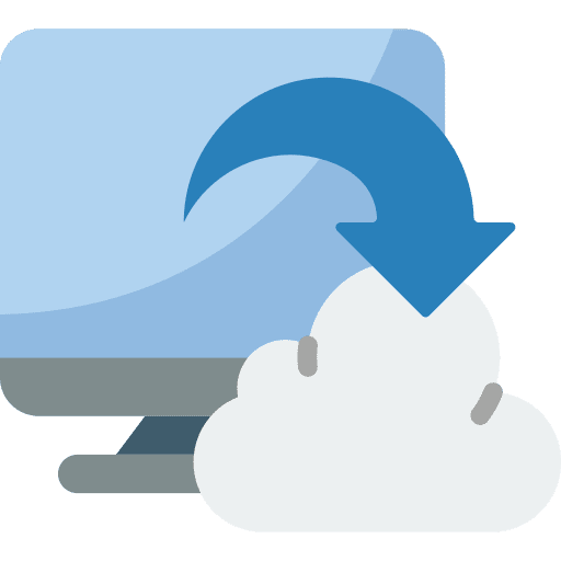 Cloud storage computer upload sync icon