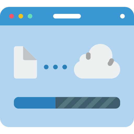 File upload recovery browser backup icon