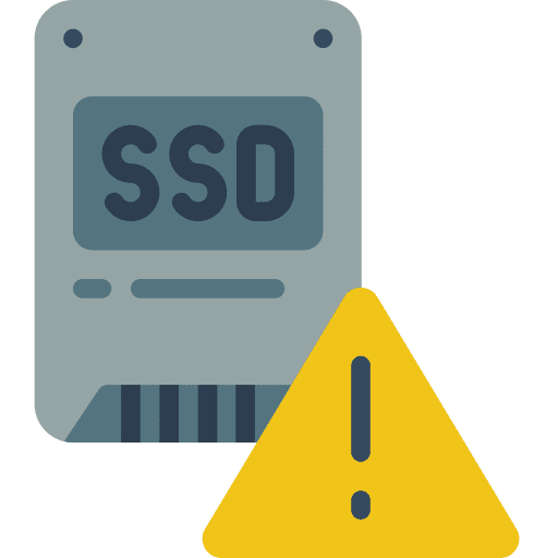 Solid state drive data recovery alert icon