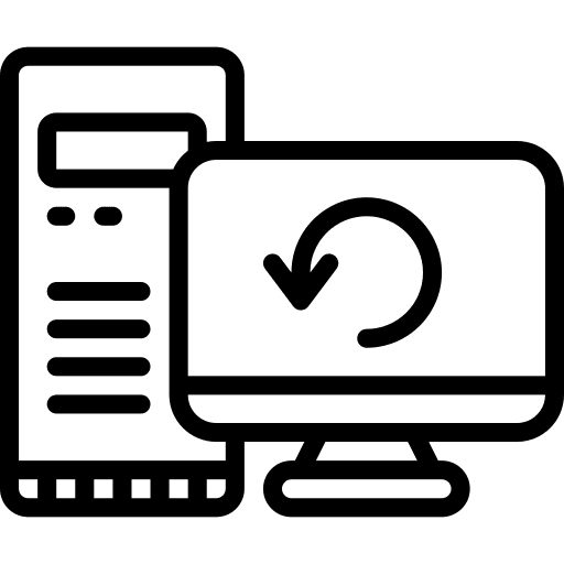 Desktop computer desktop computer backup sync icon