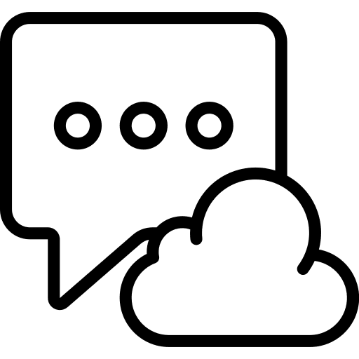 Chat cloud recovery data icon
