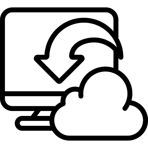 Cloud download computer data recovery icon