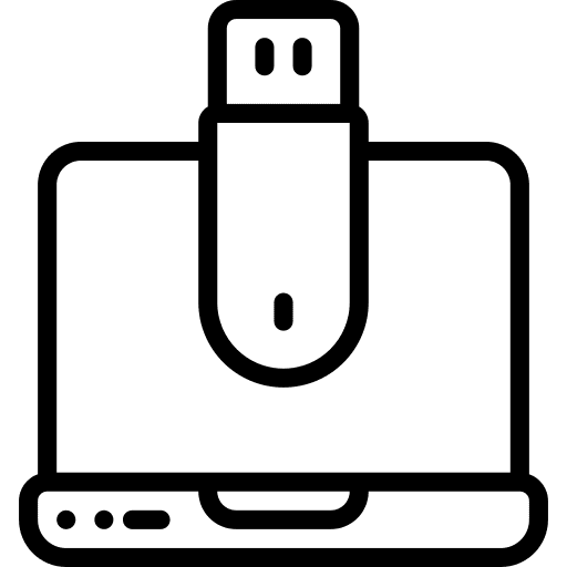 Laptop computer data backup icon