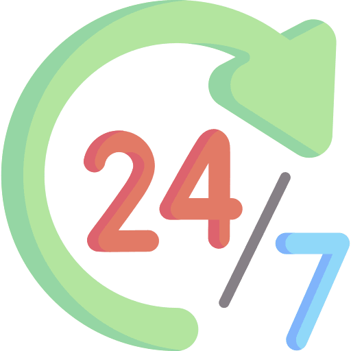 24 hours time and date 24 hours everyday icon