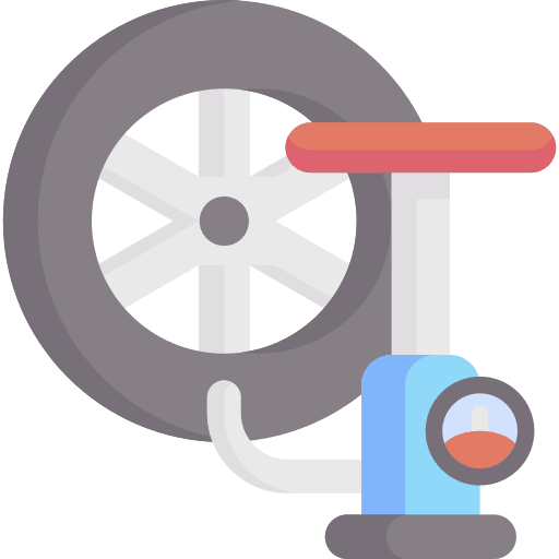 Tire inflate air pump tire icon