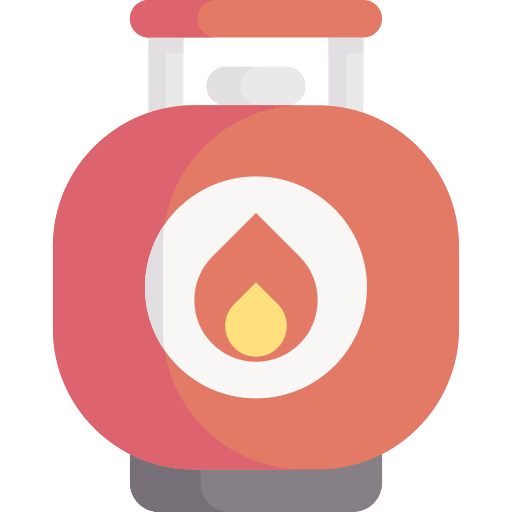 Gas tank signaling industry flame icon