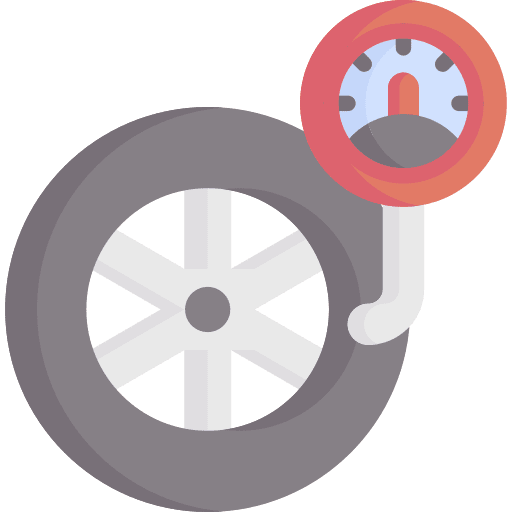 Tire wheel transport measure icon