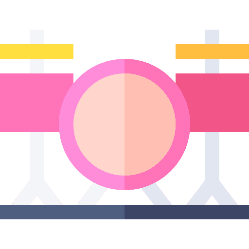 Drum set percussion music and multimedia musical instrument icon