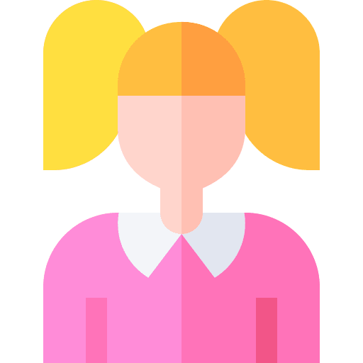 Girl happy face user icon