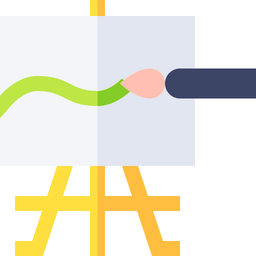 Painting art and design brush easel icon