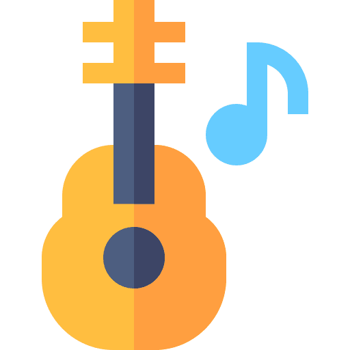 Guitar musical instrument music and multimedia guitar icon