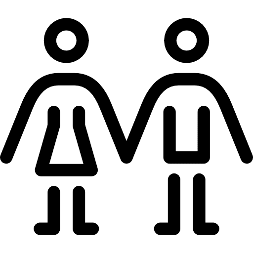 Couple holding hands man stick man people icon